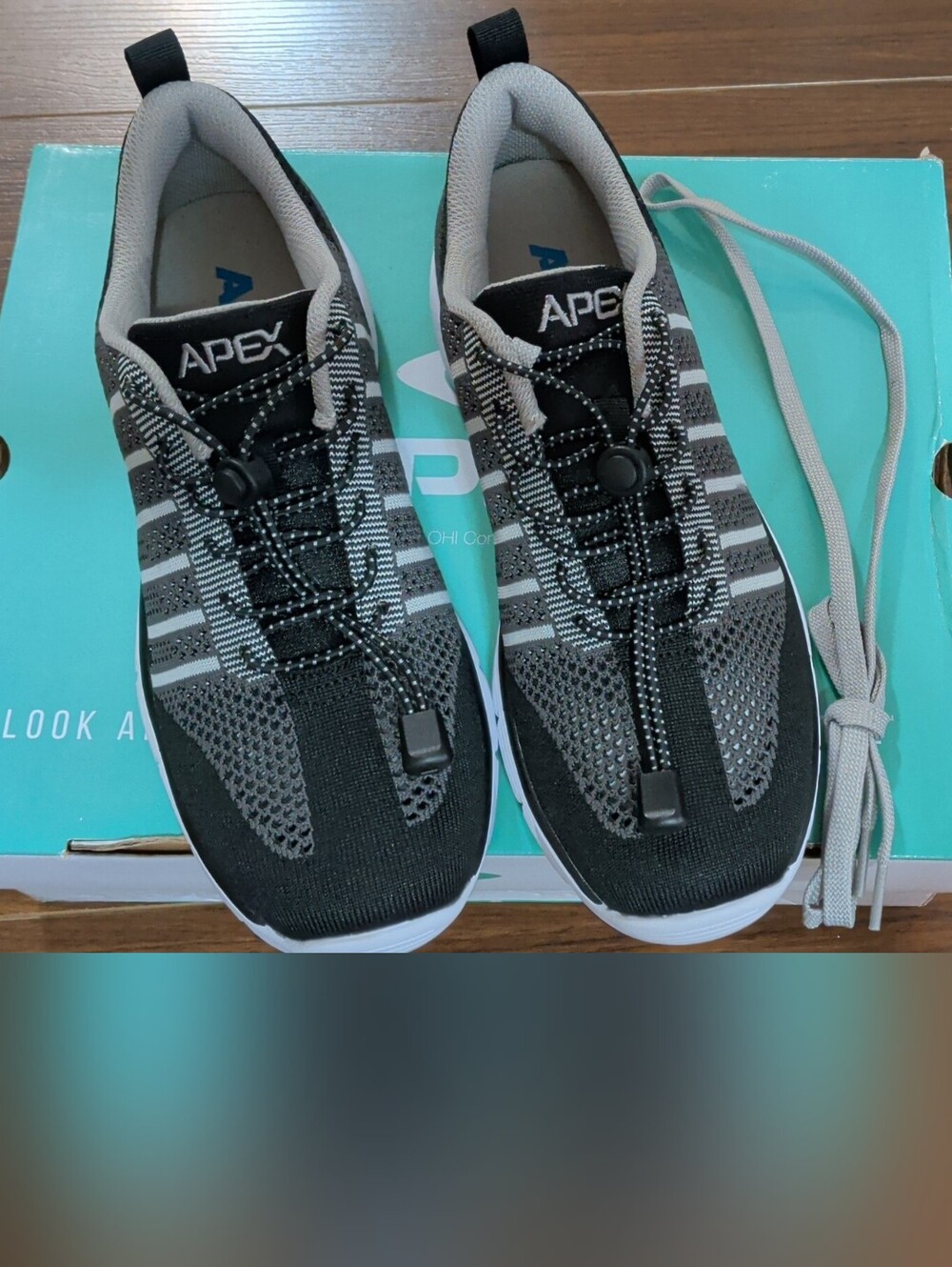 Apex Men's Black & Gray Knit Slip-On Sneakers